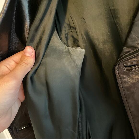 Vintage Narciso Rodriguez Black Soft Leather Double Breasted Mini Dress XS - Picture 8 of 15